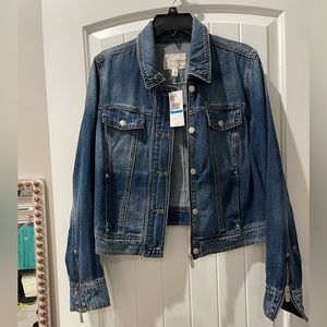 NWT Size XL Jessica Simpson Angela Denim Jean Zip Button Jacket in color Kenwood